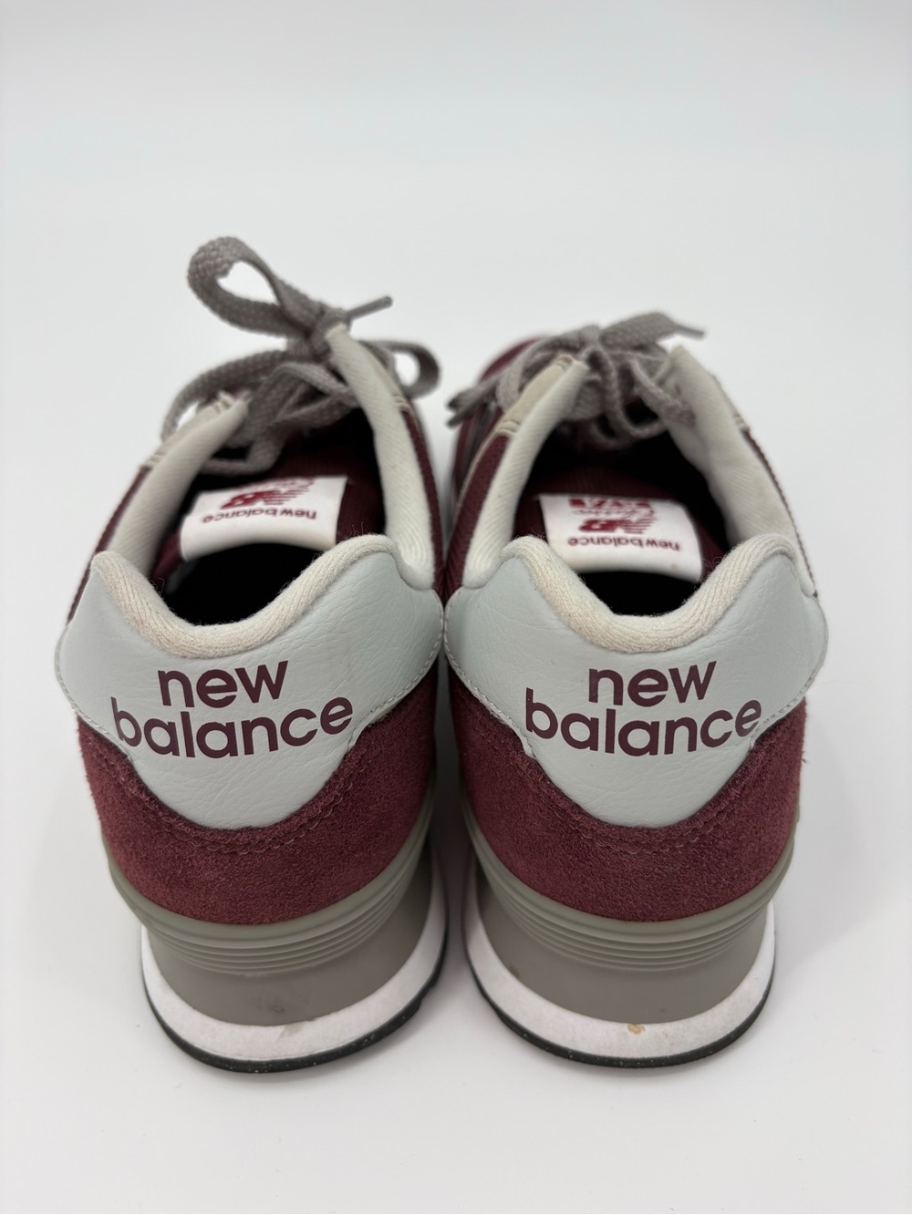 New Balance 574 Classic ML574EVM Burgundy Suede Mesh Sneakers Men’s 8.5 Women’s - Picture 4 of 12